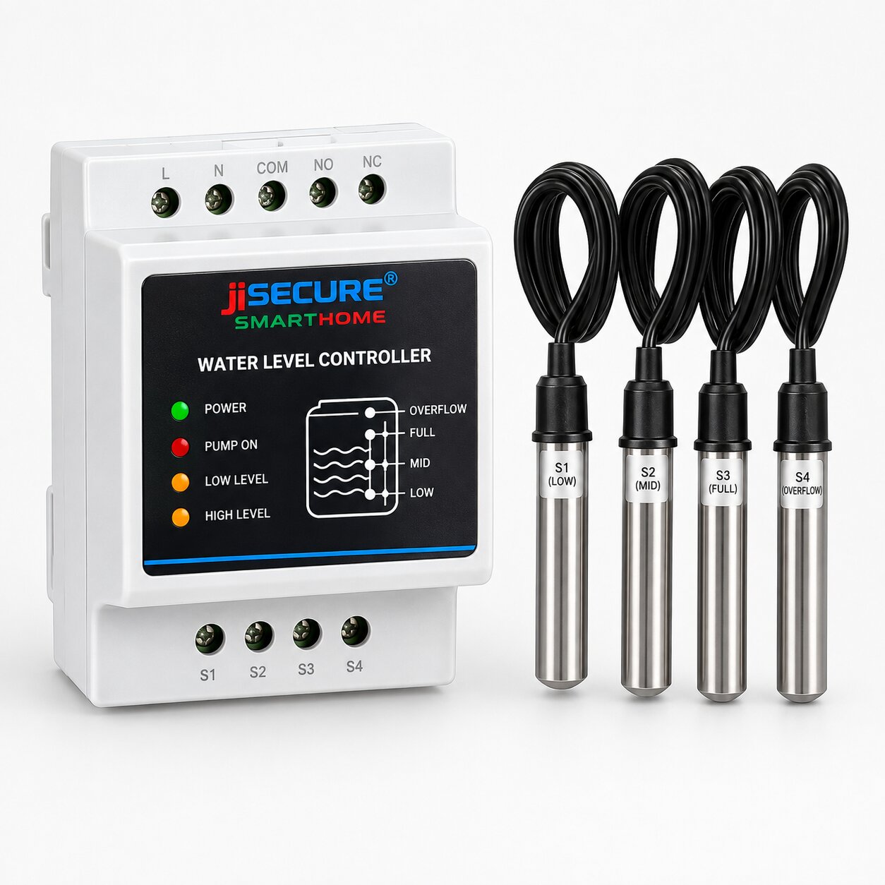 jiSECURE Smart WiFi Water Level Monitor and Pump Controller